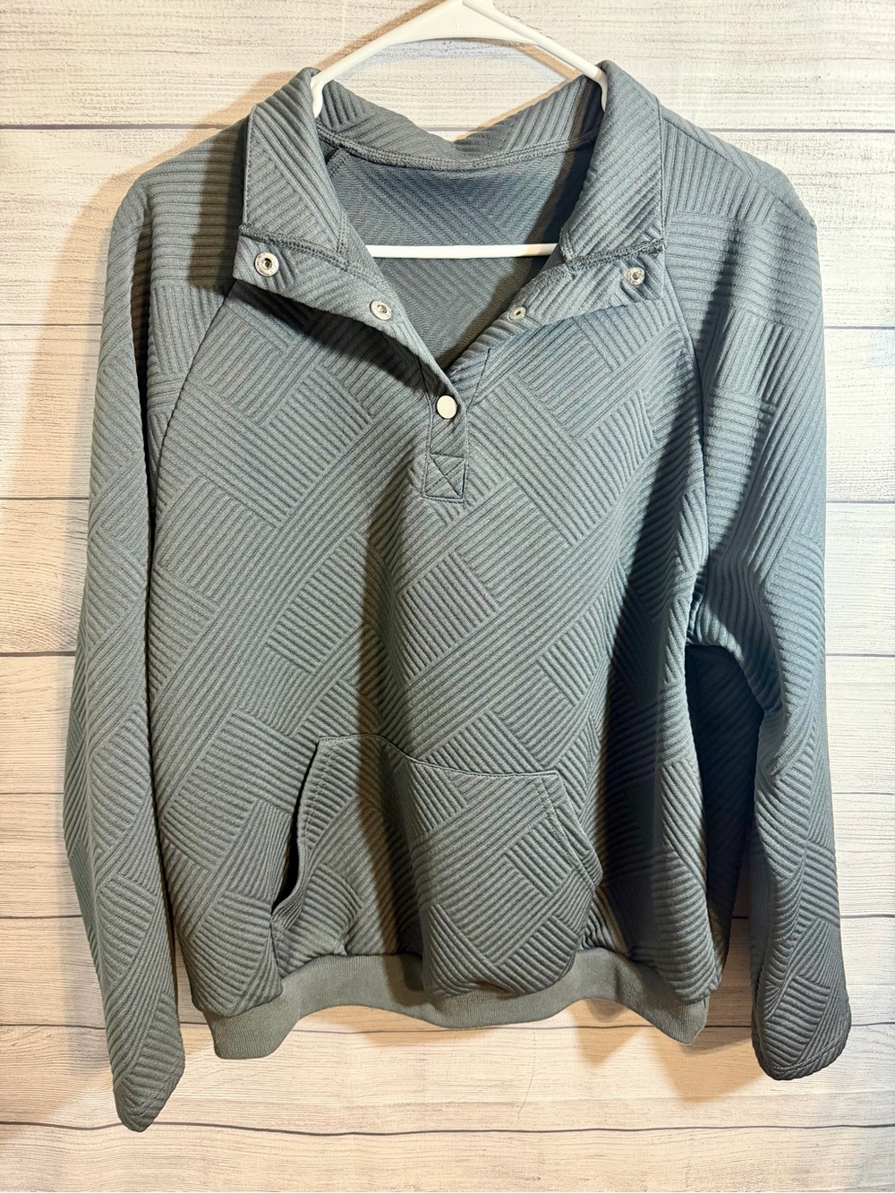 Women’s Textured Quarter-Snap Pullover Sweater - Slate Gray
